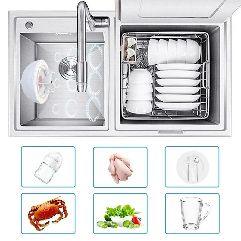 Compact Ultrasoon Reinigingsapparaat USB Multifunctioneel voor Keuken Camping Reizen Draagbaar Gemakkelijk | Sansoti