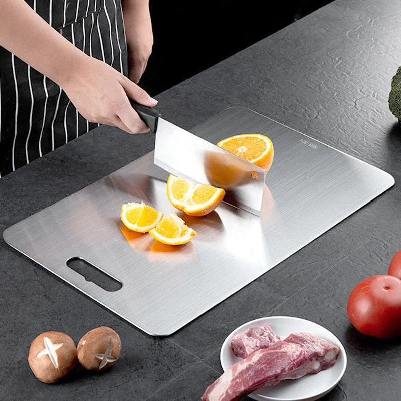 Dubbelzijdige Snijplank RVS 304 Antibacterieel Schimmelwerend Hygienisch Keukenplank Professioneel Koken | Sansoti