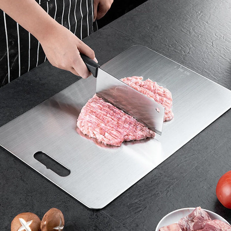 Dubbelzijdige Snijplank RVS 304 Antibacterieel Schimmelwerend Hygienisch Keukenplank Professioneel Koken | Sansoti