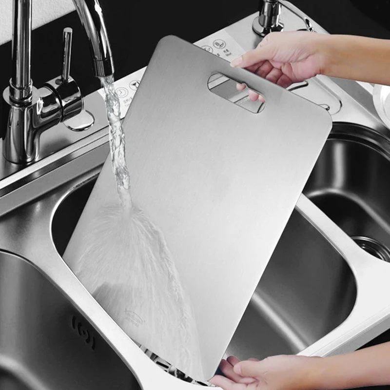 Dubbelzijdige Snijplank RVS 304 Antibacterieel Schimmelwerend Hygienisch Keukenplank Professioneel Koken | Sansoti