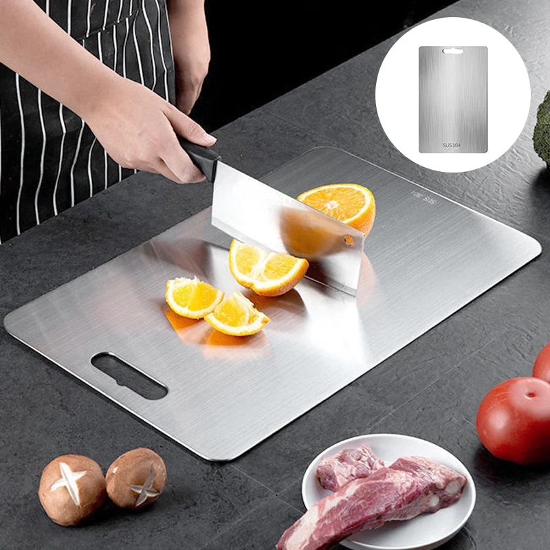 Dubbelzijdige Snijplank RVS 304 Antibacterieel Schimmelwerend Hygienisch Keukenplank Professioneel Koken | Sansoti