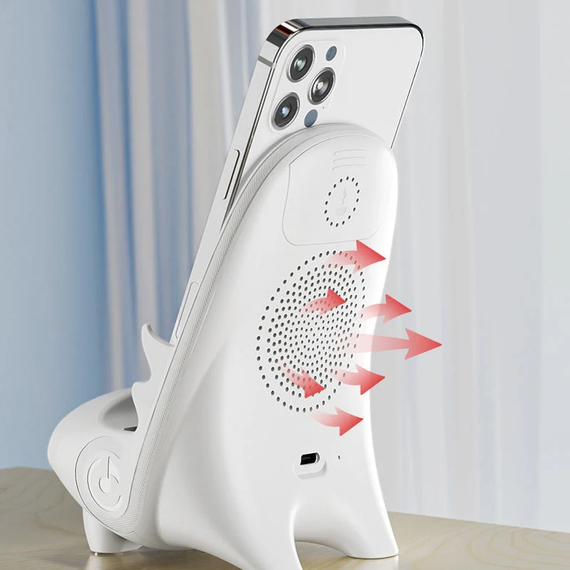 Draadloze Telefoonlader met Stoelvorm Houder Geluidversterker Standaard Functie Smartphone Opladen Bureaustandaard | Sansoti