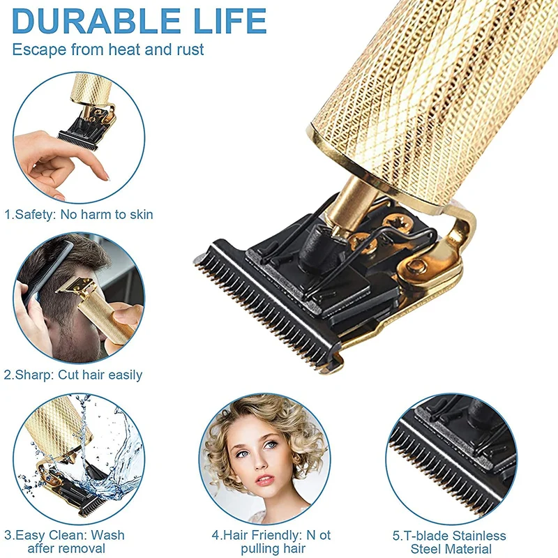 Professionele Oplaadbare Haartrimmer T-Mes Precisie Contouren Baard Haar Lithium Accu USB Oplaadbaar | Sansoti