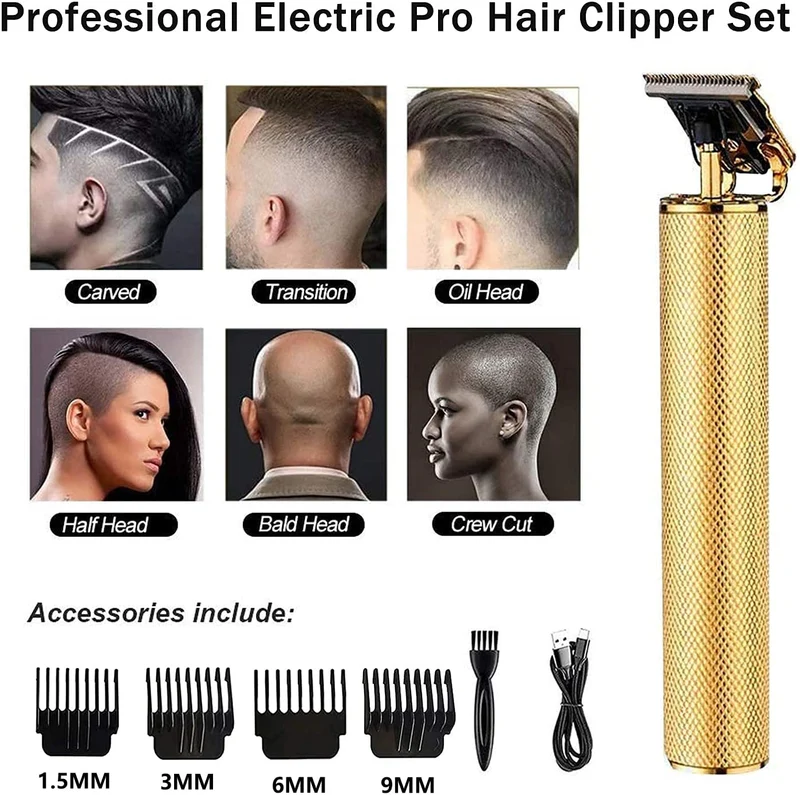 Professionele Oplaadbare Haartrimmer T-Mes Precisie Contouren Baard Haar Lithium Accu USB Oplaadbaar | Sansoti
