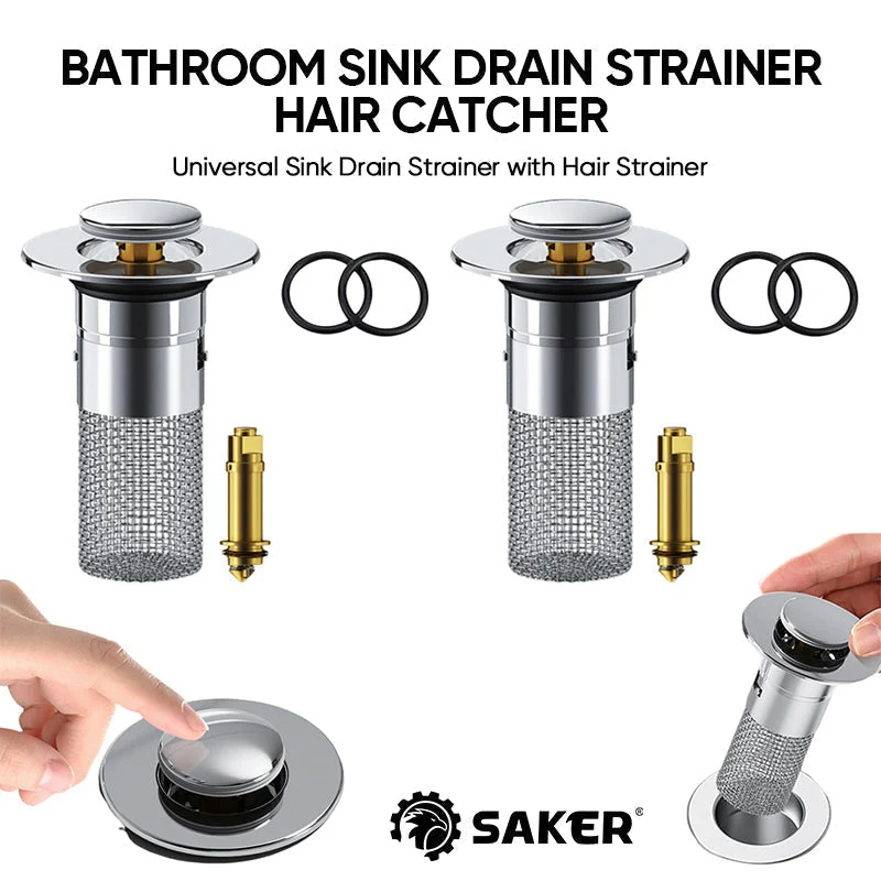 Pop-up Wastafelplug met Haarfilter RVS Afvoerputje Badkamer Wasbak Universeel Verstoppingvrij Afvoer | Sansoti