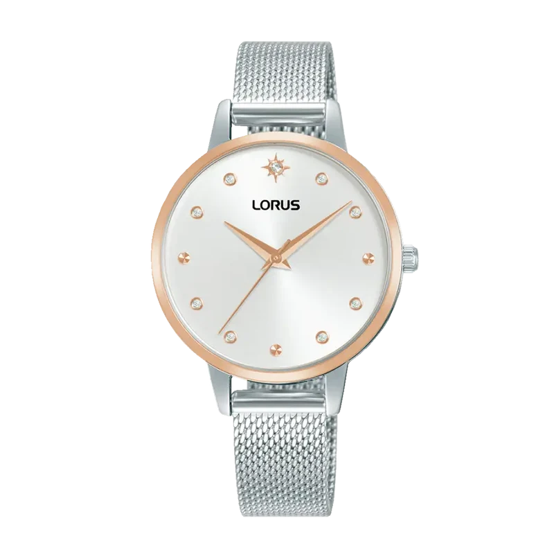 Lorus RG288XX9 Damenuhr Weiß • Mineralglas • Edelstahl-Mesharmband