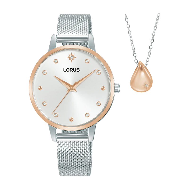 Lorus RG288XX9 Damenuhr Weiß • Mineralglas • Edelstahl-Mesharmband