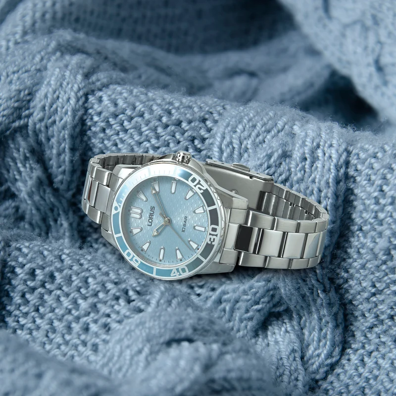 Lorus RG251VX9 Sport Damenuhr Hellblau • Mineralglas • 10 ATM