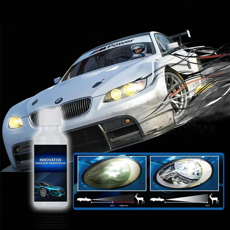 Koplamp Restauratie Set 20ml Herstelvloeistof met Spons voor Autolampen UV Bescherming Hydrofobe Coating | Sansoti