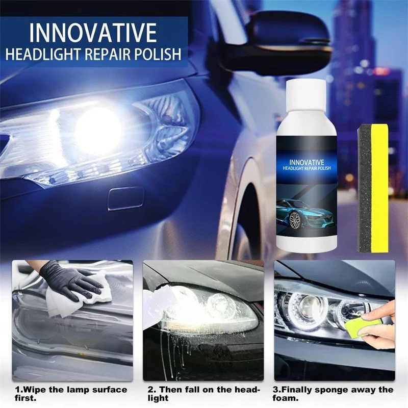 Koplamp Restauratie Set 20ml Herstelvloeistof met Spons voor Autolampen UV Bescherming Hydrofobe Coating | Sansoti