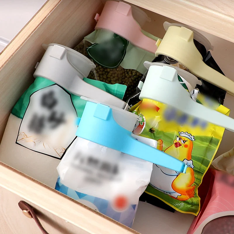 Vershoudzakclips met Schenkopening Set van 4 Stuks Herbruikbaar Keuken Voedselopslag Zaksluiters Kleurrijk | Sansoti