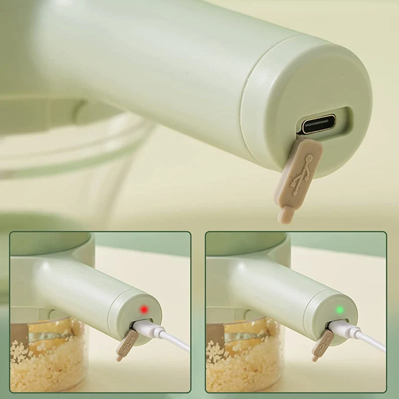 Elektrische Groentesnijder Oplaadbaar 800mAh USB Keukenhulp Klein Compact Draadloos Hakken Fijnsnijden | Sansoti