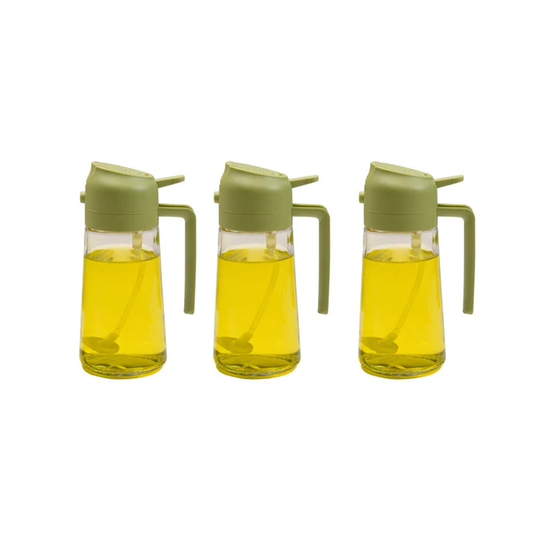Glazen Olieverstuiver & Dispenser 2-in-1 Pomp Spray Fles voor Azijn Sojasaus Keuken Doseren 470ml Olie | Sansoti