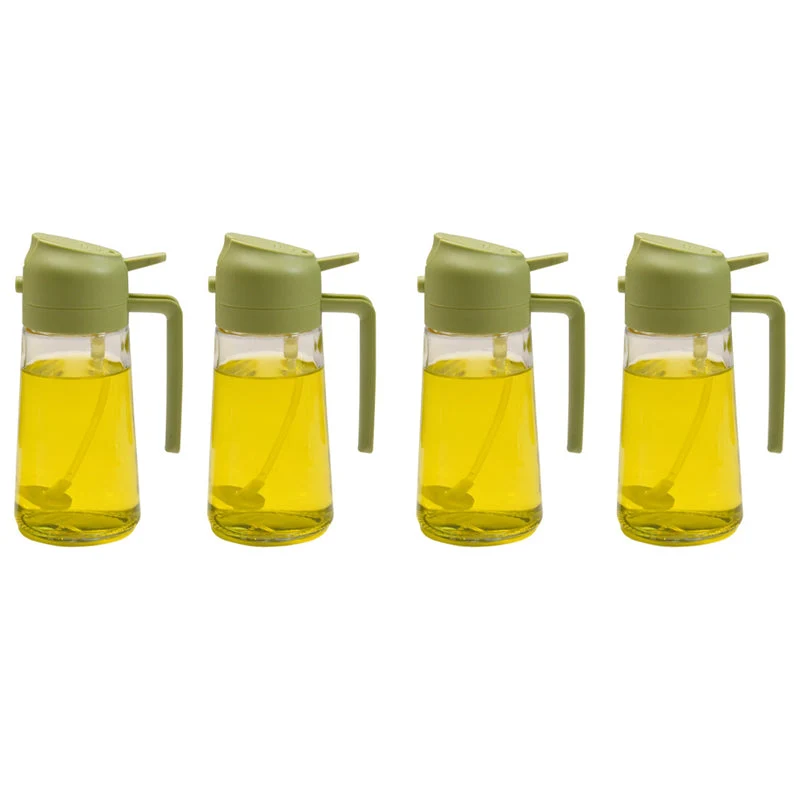 Glazen Olieverstuiver & Dispenser 2-in-1 Pomp Spray Fles voor Azijn Sojasaus Keuken Doseren 470ml Olie | Sansoti