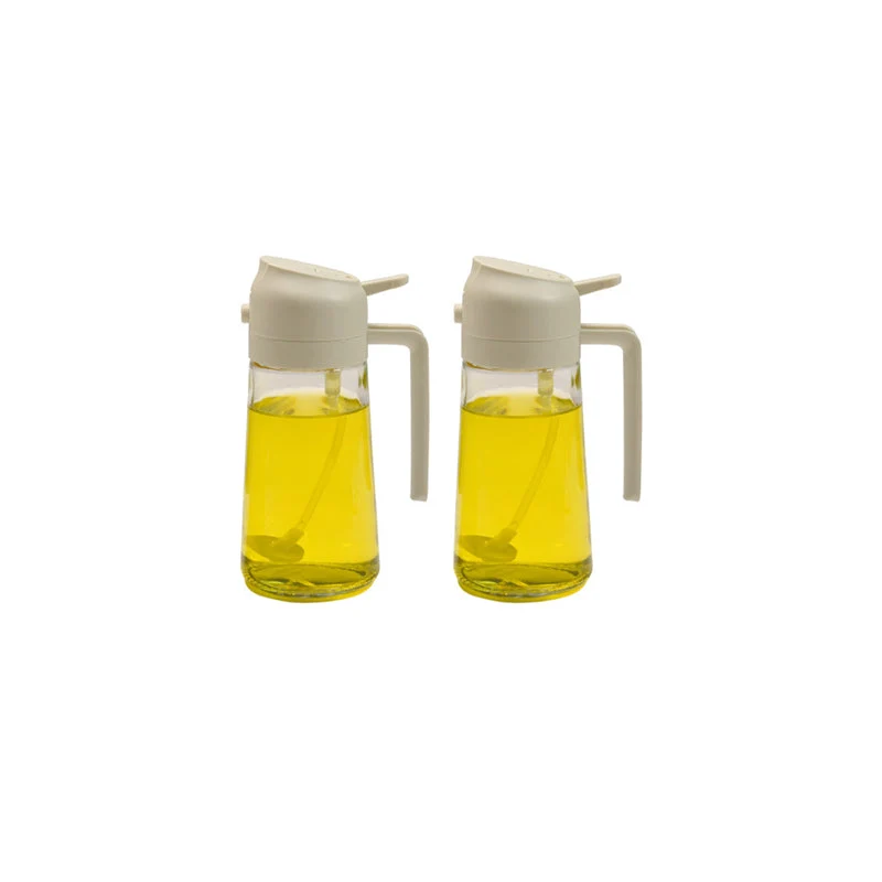 Glazen Olieverstuiver & Dispenser 2-in-1 Pomp Spray Fles voor Azijn Sojasaus Keuken Doseren 470ml Olie | Sansoti