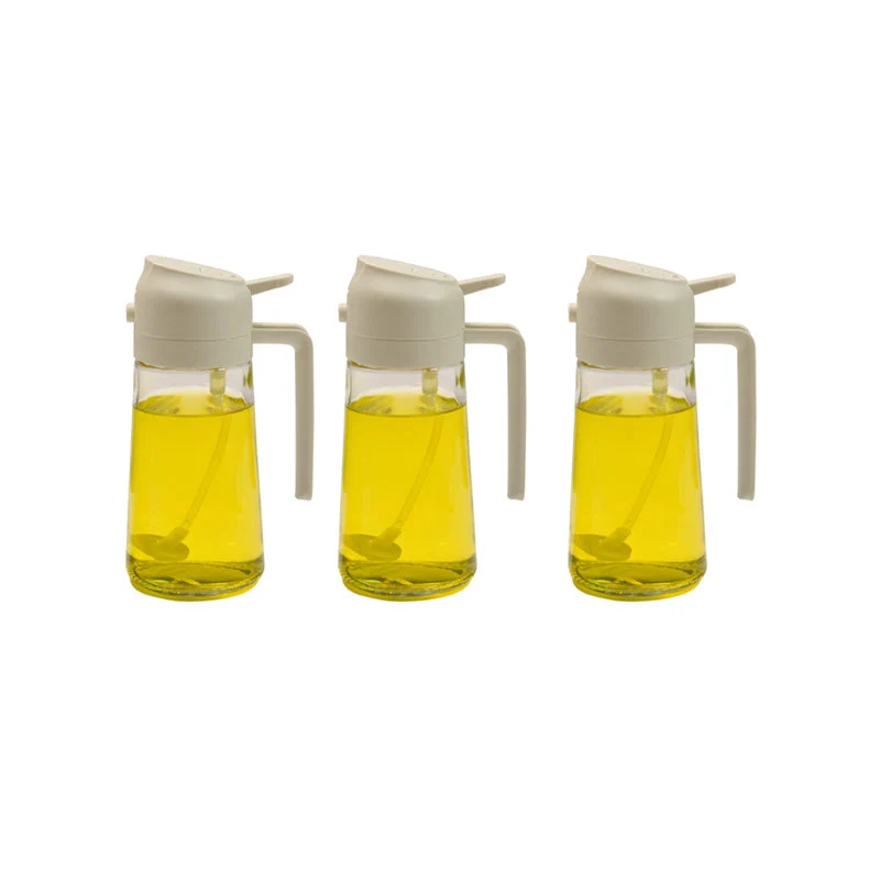 Glazen Olieverstuiver & Dispenser 2-in-1 Pomp Spray Fles voor Azijn Sojasaus Keuken Doseren 470ml Olie | Sansoti