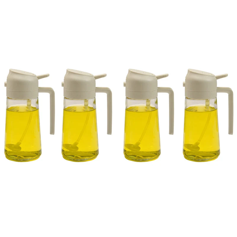 Glazen Olieverstuiver & Dispenser 2-in-1 Pomp Spray Fles voor Azijn Sojasaus Keuken Doseren 470ml Olie | Sansoti
