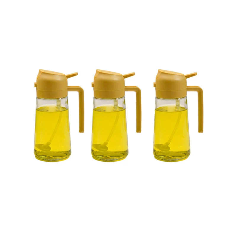 Glazen Olieverstuiver & Dispenser 2-in-1 Pomp Spray Fles voor Azijn Sojasaus Keuken Doseren 470ml Olie | Sansoti