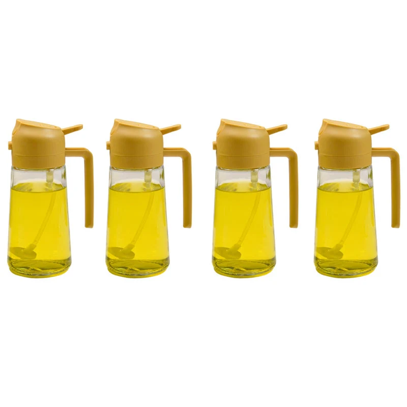 Glazen Olieverstuiver & Dispenser 2-in-1 Pomp Spray Fles voor Azijn Sojasaus Keuken Doseren 470ml Olie | Sansoti