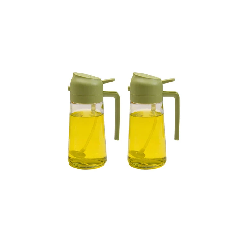 Glazen Olieverstuiver & Dispenser 2-in-1 Pomp Spray Fles voor Azijn Sojasaus Keuken Doseren 470ml Olie | Sansoti