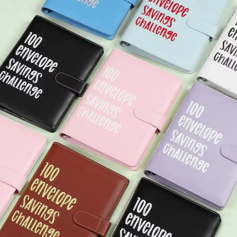 Budgetplanner met 100 Enveloppen Spaarsysteem PU Leder A5 Uitgaventracker Financiële Doelen Organisatie | Sansoti
