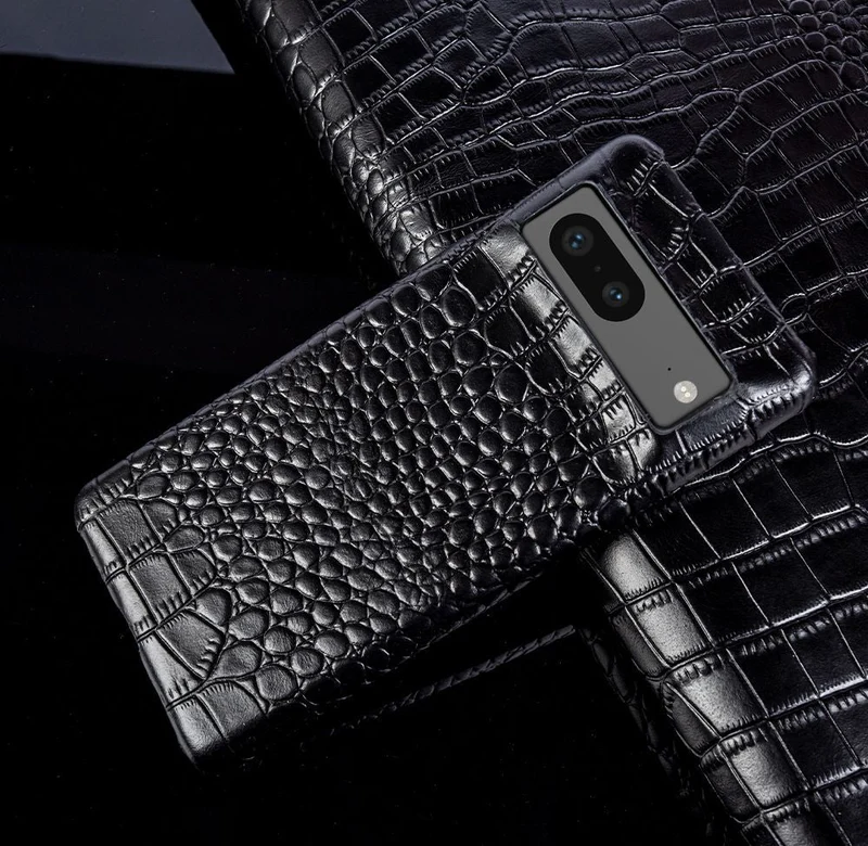 Lederen Telefoonhoesje Google Pixel Krokodillenprint Beschermhoes Dual Grain Leer Shockproof Stijlvolle Cover | Sansoti