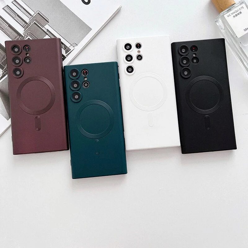Siliconen Telefoonhoesje met Magnetische Ring voor Samsung Galaxy Draadloos Laden Volledig Beschermd | Sansoti