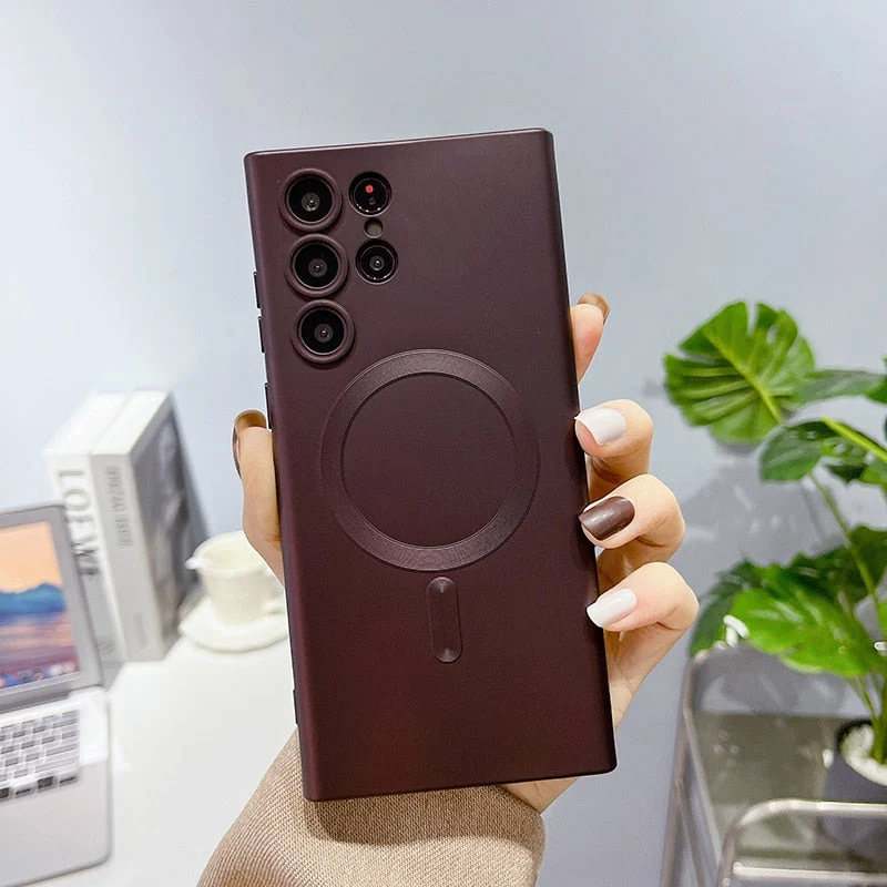 Siliconen Telefoonhoesje met Magnetische Ring voor Samsung Galaxy Draadloos Laden Volledig Beschermd | Sansoti