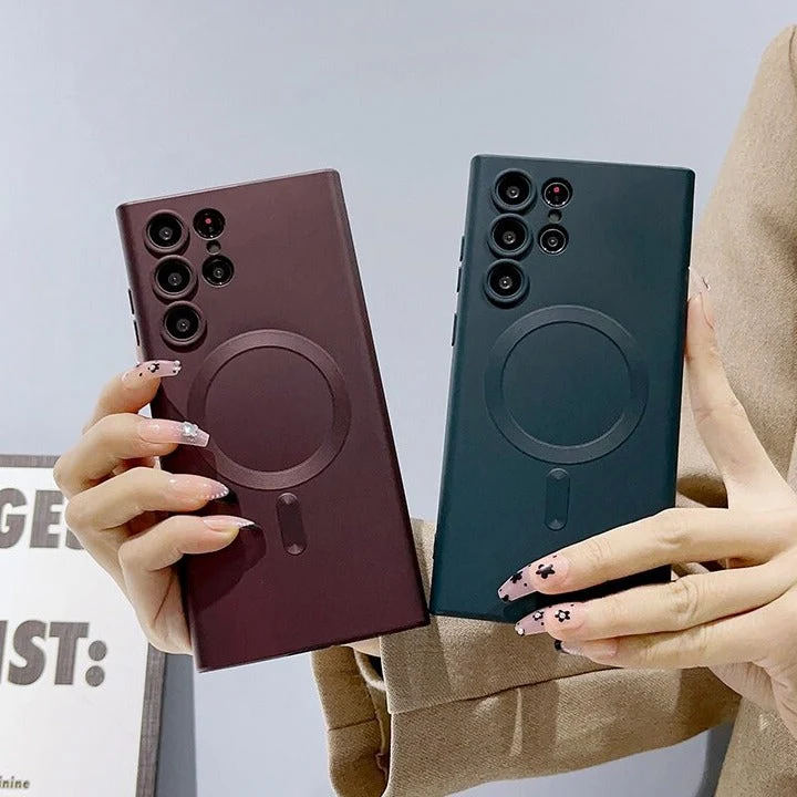Siliconen Telefoonhoesje met Magnetische Ring voor Samsung Galaxy Draadloos Laden Volledig Beschermd | Sansoti