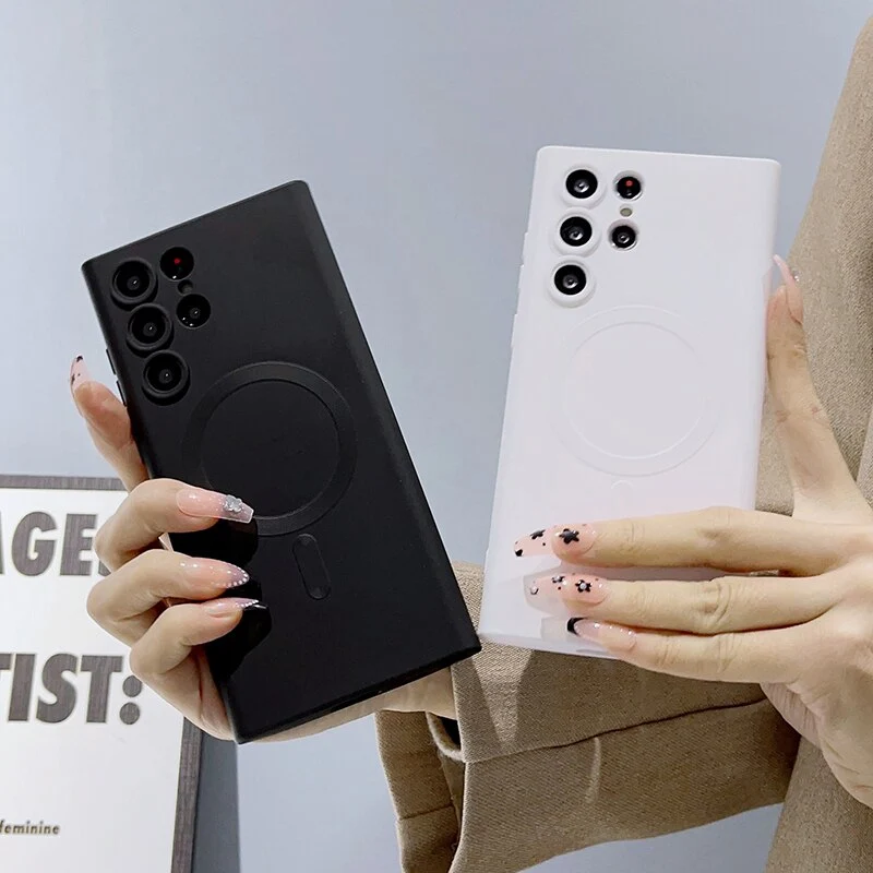 Siliconen Telefoonhoesje met Magnetische Ring voor Samsung Galaxy Draadloos Laden Volledig Beschermd | Sansoti