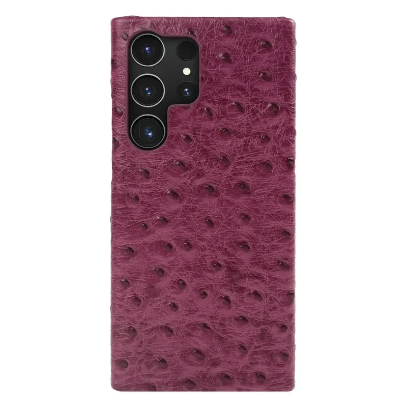 Telefoonhoesje Echt Struisvogeleer Samsung Galaxy met Schokabsorptie Vingerafdrukwerend Luxe Bescherming | Sansoti