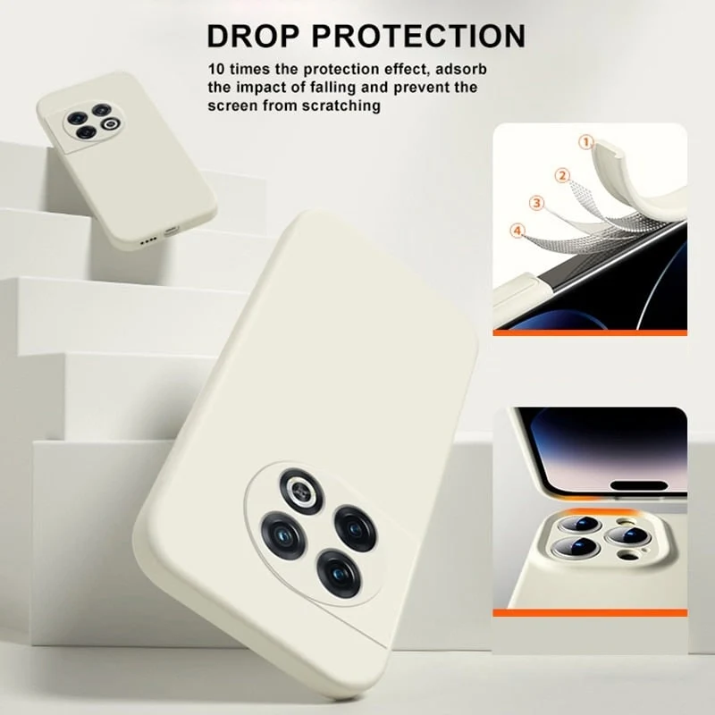 Vloeibaar Siliconen Telefoonhoesje voor OnePlus met Camerarand Bescherming Antislip Grip Shockproof Design | Sansoti