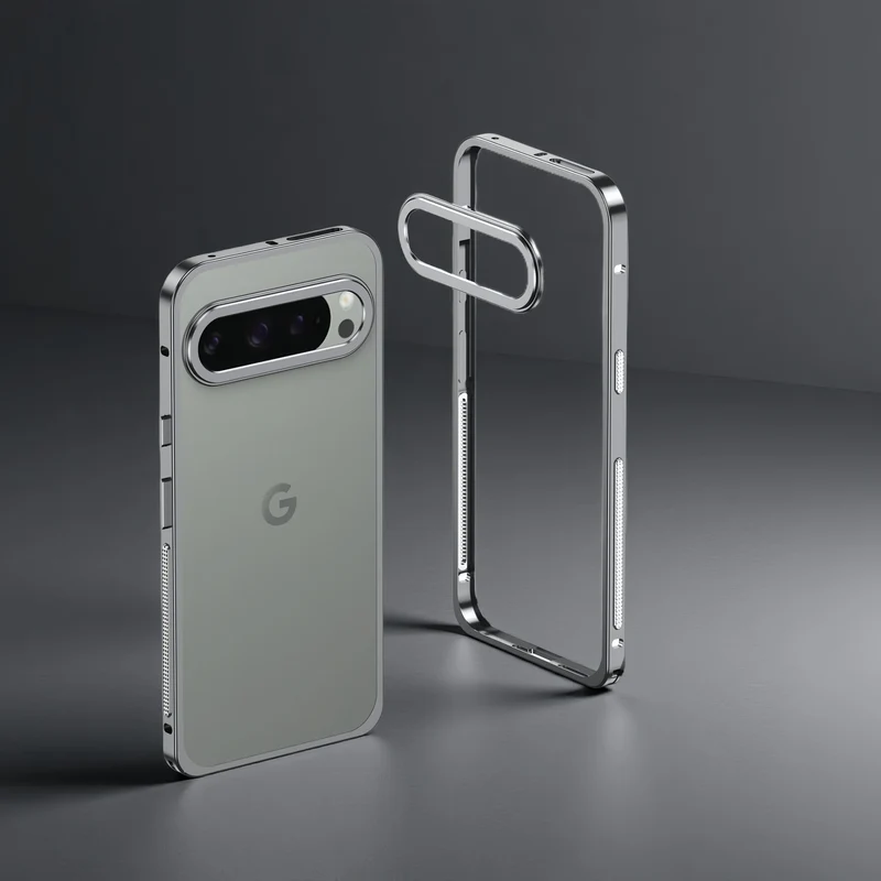 Aluminium Telefoonbumper met Koeling Zwart Zilver Blauw Grijs voor Google Pixel Beschermframe Shockproof | Sansoti