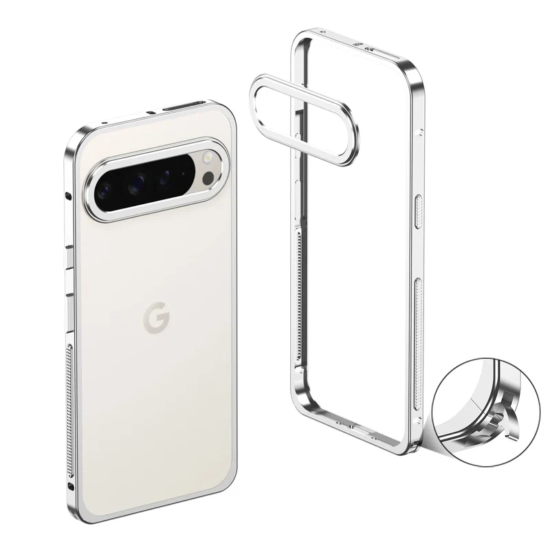 Aluminium Telefoonbumper met Koeling Zwart Zilver Blauw Grijs voor Google Pixel Beschermframe Shockproof | Sansoti