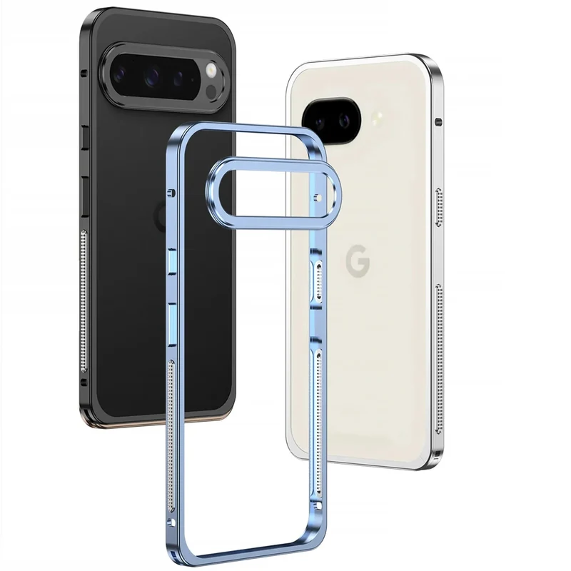 Aluminium Telefoonbumper met Koeling Zwart Zilver Blauw Grijs voor Google Pixel Beschermframe Shockproof | Sansoti