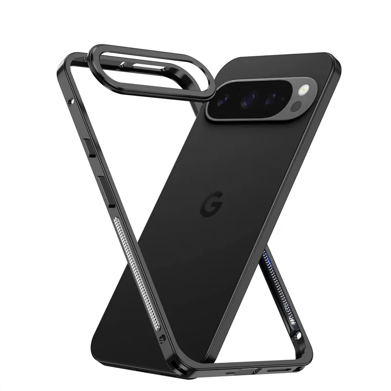 Aluminium Telefoonbumper met Koeling Zwart Zilver Blauw Grijs voor Google Pixel Beschermframe Shockproof | Sansoti