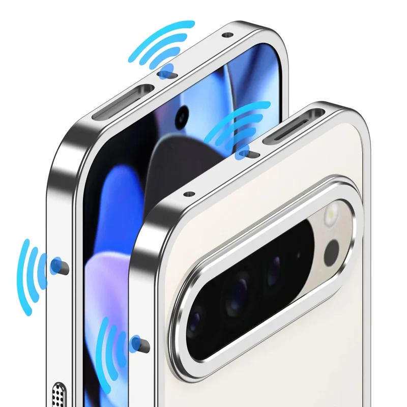 Aluminium Telefoonbumper met Koeling Zwart Zilver Blauw Grijs voor Google Pixel Beschermframe Shockproof | Sansoti