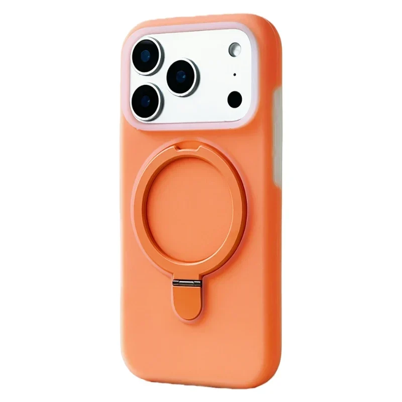 Siliconen iPhone Hoesje met Magnetische Ring 360° Draaibaar Shockproof Bescherming 12 Kleuren iPhone 15 16 17 | Sansoti