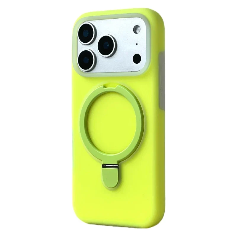 Siliconen iPhone Hoesje met Magnetische Ring 360° Draaibaar Shockproof Bescherming 12 Kleuren iPhone 15 16 17 | Sansoti