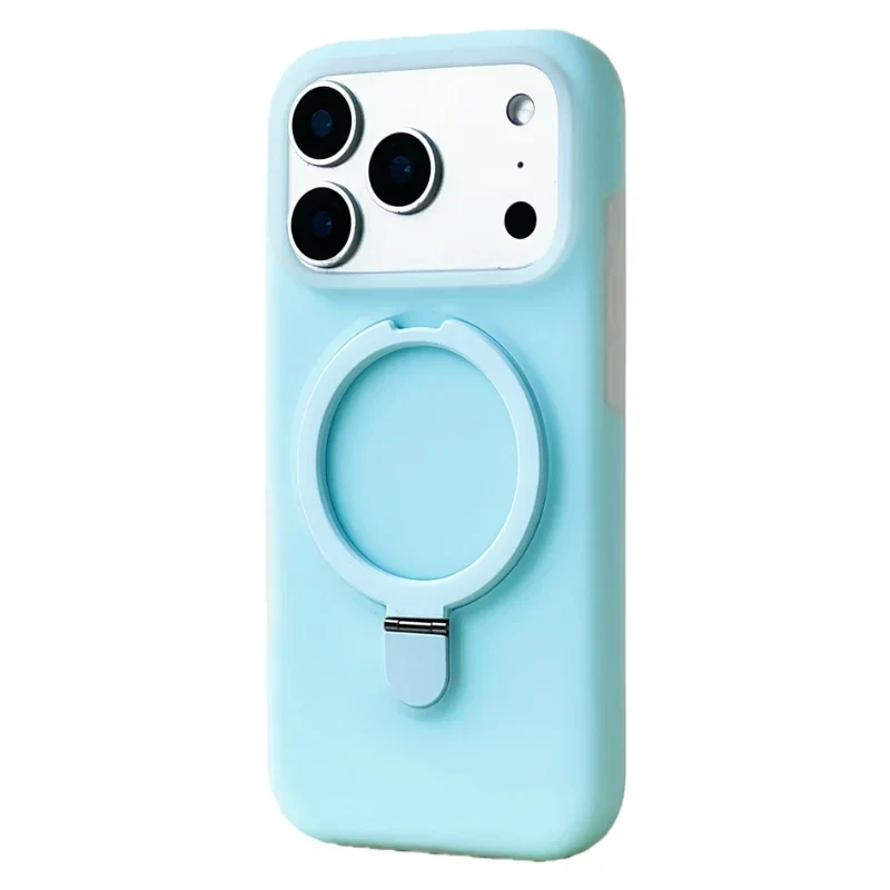 Siliconen iPhone Hoesje met Magnetische Ring 360° Draaibaar Shockproof Bescherming 12 Kleuren iPhone 15 16 17 | Sansoti