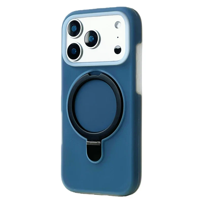 Siliconen iPhone Hoesje met Magnetische Ring 360° Draaibaar Shockproof Bescherming 12 Kleuren iPhone 15 16 17 | Sansoti
