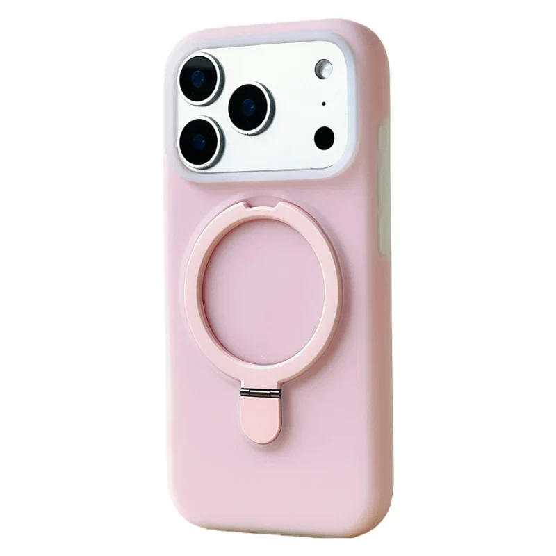 Siliconen iPhone Hoesje met Magnetische Ring 360° Draaibaar Shockproof Bescherming 12 Kleuren iPhone 15 16 17 | Sansoti
