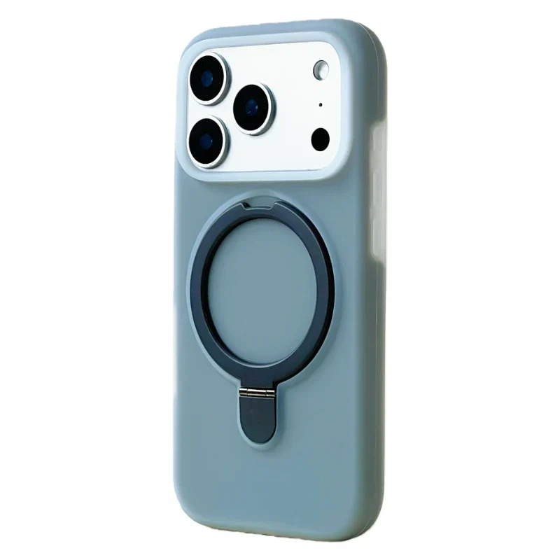 Siliconen iPhone Hoesje met Magnetische Ring 360° Draaibaar Shockproof Bescherming 12 Kleuren iPhone 15 16 17 | Sansoti