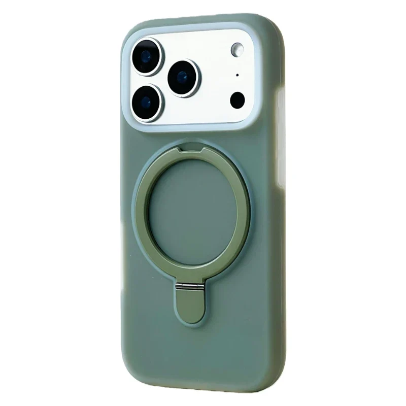Siliconen iPhone Hoesje met Magnetische Ring 360° Draaibaar Shockproof Bescherming 12 Kleuren iPhone 15 16 17 | Sansoti