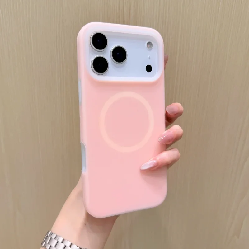 Siliconen iPhone Hoesje met Magnetische Ring 360° Draaibaar Shockproof Bescherming 12 Kleuren iPhone 15 16 17 | Sansoti