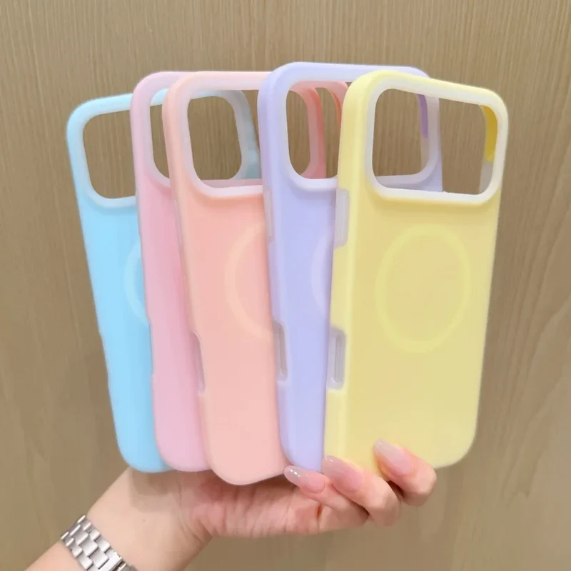 Siliconen iPhone Hoesje met Magnetische Ring 360° Draaibaar Shockproof Bescherming 12 Kleuren iPhone 15 16 17 | Sansoti