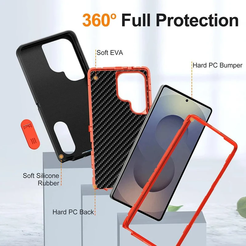 Robuuste Telefoonhoes met Standaard voor Galaxy S23-S26 - Militaire Bescherming Camera Schokbestendig | Sansoti