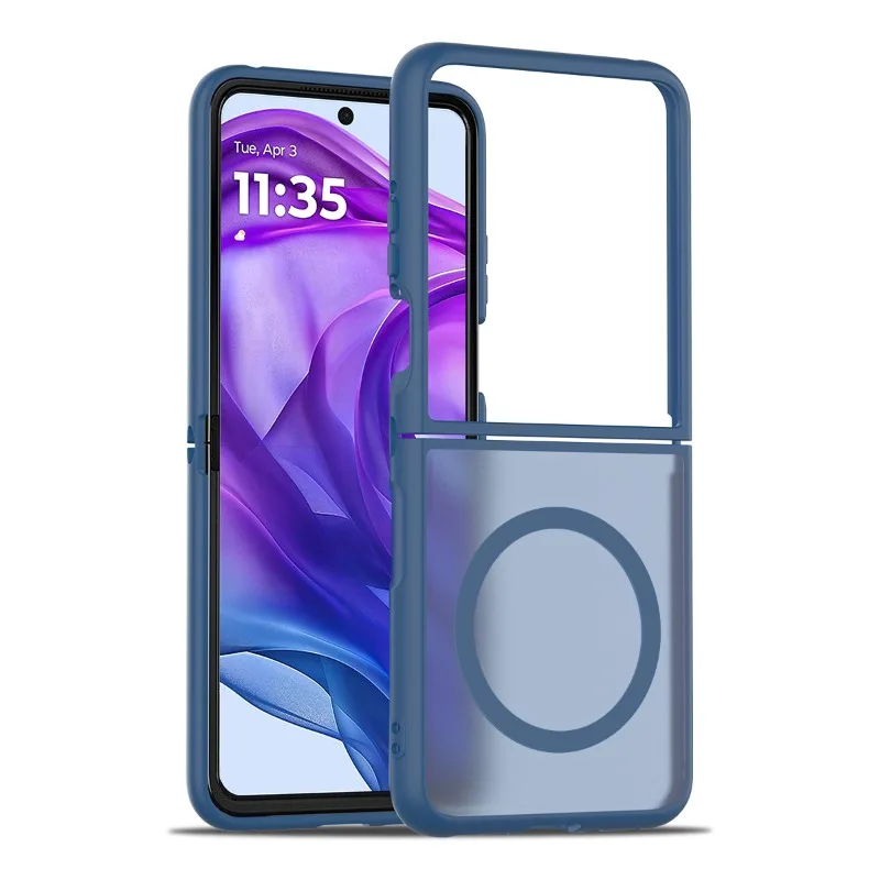 Magnetische Hardcase Mat voor Opvouwbare Smartphone Zwart Blauw Paars Groen Grijs Roze Anti-Vingerafdruk | Sansoti