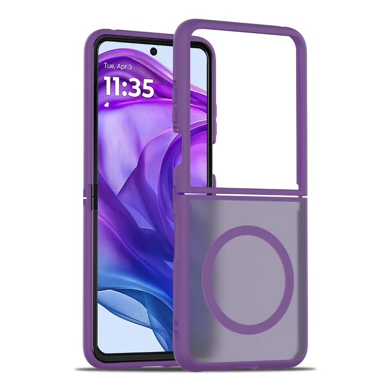 Magnetische Hardcase Mat voor Opvouwbare Smartphone Zwart Blauw Paars Groen Grijs Roze Anti-Vingerafdruk | Sansoti