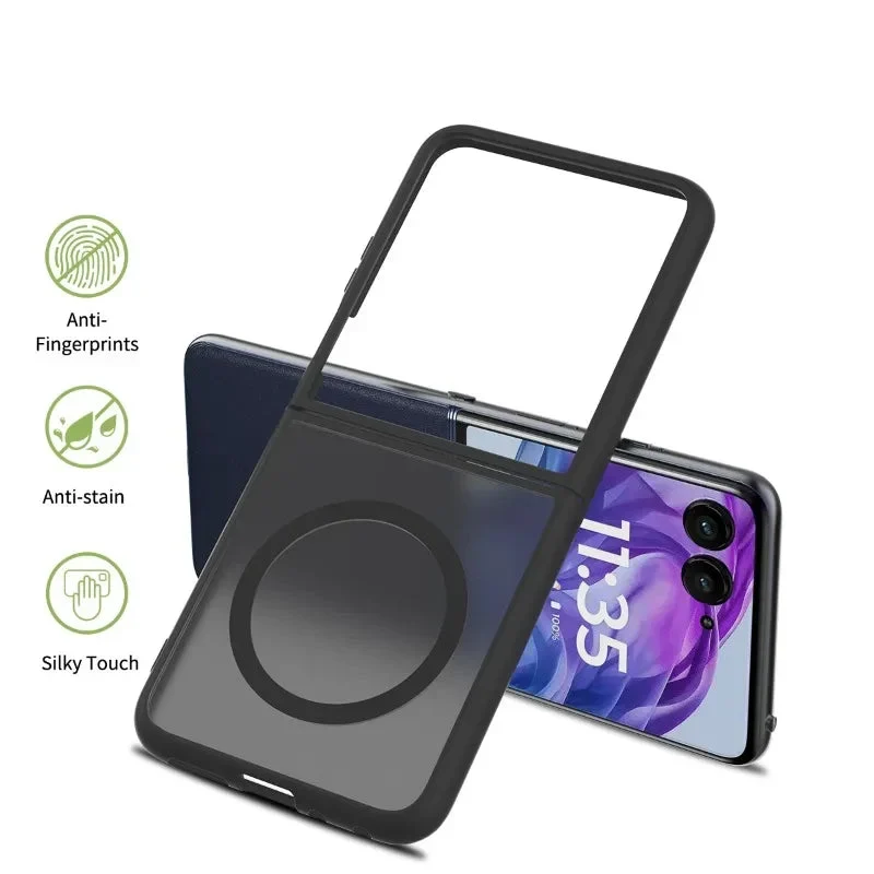 Magnetische Hardcase Mat voor Opvouwbare Smartphone Zwart Blauw Paars Groen Grijs Roze Anti-Vingerafdruk | Sansoti